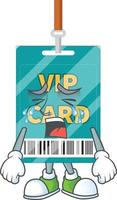 Cartoon character of VIP pass card vector