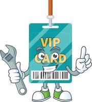 Cartoon character of VIP pass card vector