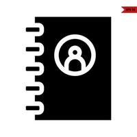 contact book glyph icon vector