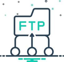 mix icon for ftp vector