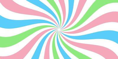 Abstract background sunburst with wavy pattern in modern style combined with pink blue and green vector