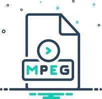 mix icon for mpeg vector