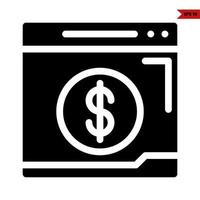 money in layout glyph icon vector