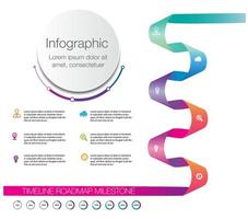 infografía modelo para un 6 pasos estrategia plan. 6 6 llave negocio líneas de tiempo mapa vial con moderno Progreso porcentaje presentación para ventas diagramas fácilmente rebautizar ellos para presentaciones o Progreso vector