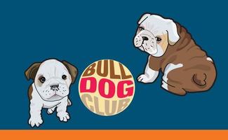 Lovely puppy bulldog cartoon dog character vector