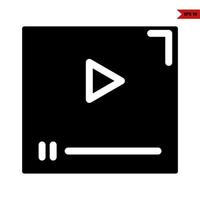 video in layout glyph icon vector