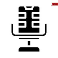 microphone glyph icon vector