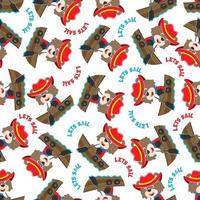 Seamless pattern of funny animal on little boat with cartoon style. Can be used for t-shirt printing, children wear fashion designs, baby shower invitation cards and other decoration. vector