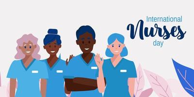 National Nurses Week is observed in United states form 6th to 12th of May of each year, to mark the contributions that nurses make to society. Vector illustration.