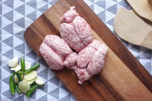 mutton brain on a chopping board photo