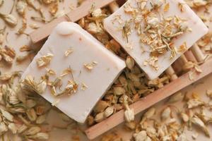 dry flower and natural soap bar photo