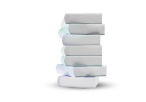 3d Books tower for Education and online class concept school study design 3d illustration isolated on a white background photo