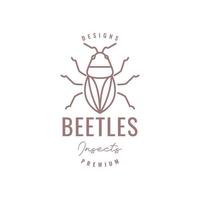 animal insect scarabs beetle line art hipster logo design vector