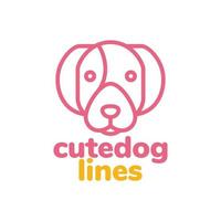 animal pets dog puppy canine jack russell terrier hold bones line art mascot cute logo design vector