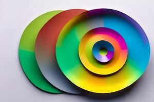 Rainbow colorful paper circle background. Template illustration for design material, element and backdrop. photo