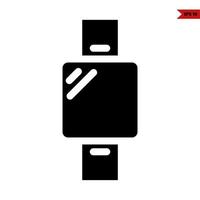 watch digital glyph icon vector