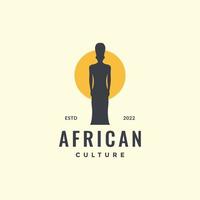 africano cultura personas tribu étnico puesta de sol hipster logo diseño vector