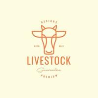 animal cattle livestock cows head milk beef geometric hipster logo design vector