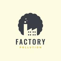 factory industry smoke polution modern logo design design vector