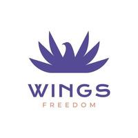 flapping wings eagle falcon modern minimal logo design vector