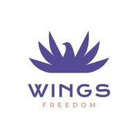 flapping wings eagle falcon modern minimal logo design vector