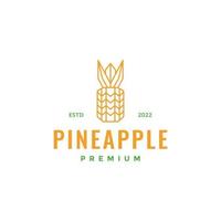 fresh fruit pineapple polygonal line minimal logo design vector