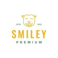 animal little forest mascot smile cute happy minimal logo design vector