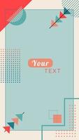 Abstract vertical background with geometric elements and place for text. Memphis style vector illustration.