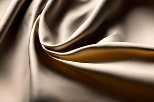 Creamy satin or silk fabric wavy texture and pattern background background. photo