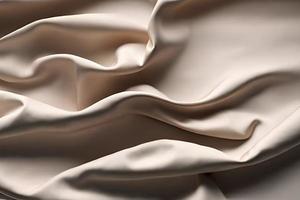 Creamy satin or silk fabric wavy texture and pattern background background. photo