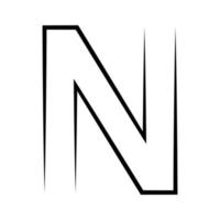 N logo studio, letter n design icon logotype technology font vector