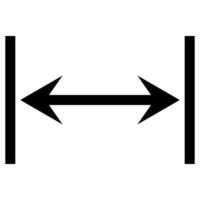 Dual arrow line icon, equivalent width vector, width distance measurement vector