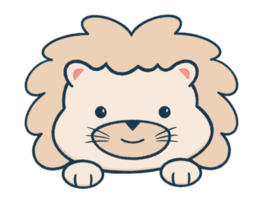 Cute lion isolated png