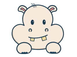 Cute hippo isolated png