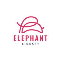 gigante animal bosque sabana elefante mínimo moderno línea logo diseño vector