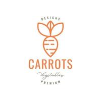 fresh vegetable carrot geometric minimal line circle logo design vector