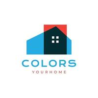 architecture home house wall modern minimalist abstract colorful logo design vector