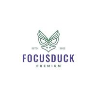 poultry animal duck face head beak focus modern logo design vector