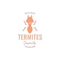 animal insect termite strong fang modern minimal logo design vector