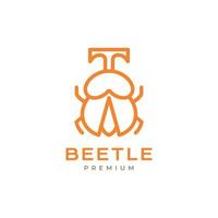 animal insect beetle lines art modern minimalist logo design vector