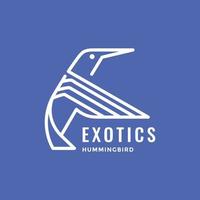 exotics bird hummingbird flying polygonal geometric modern minimal logo design vector