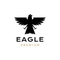 black eagle bird flying freedom modern logo design vector