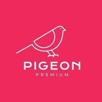 bird beauty dove pigeon geometric line modern minimalist logo design vector