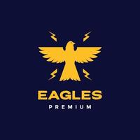 flying freedom bird eagle thunderbolt modern shape simple logo design vector