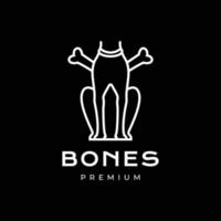 animal pets dog canine paw puppy hunting bone dark night minimal logo design vector