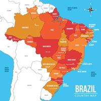 Country Map of Brazil vector
