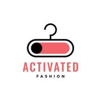 fashion activated mode hanger cloth modern logo design vector