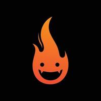 ghost devil fire flame modern abstract mascot smile logo design vector