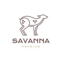 animal savanna herbivore female deer modern shape line logo design vector