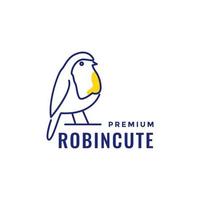 exotic bird beauty american robin line abstract modern logo design vector